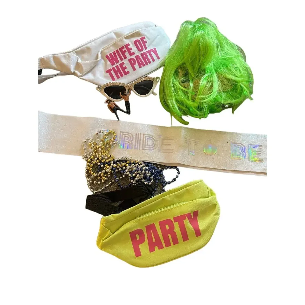 Assortment Bachelorette Accessories - Beads, Little Men, Sash, & Fanny Packs!